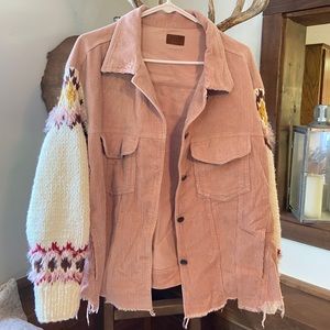 NWOT- POL brand cropped oversized corduroy jacket